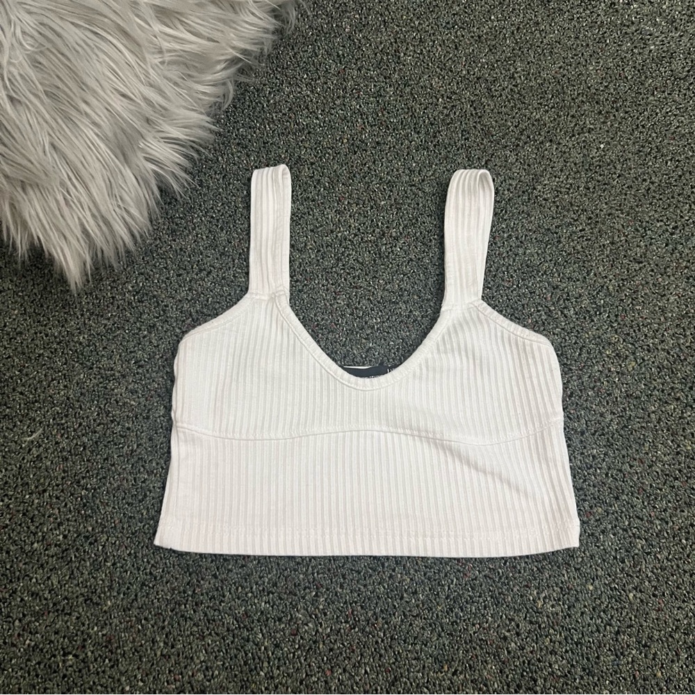 PREETYLITTLETHING White Underline Boning Style Corset Tank Top Casual Shirt Sz 4 - Picture 3 of 15